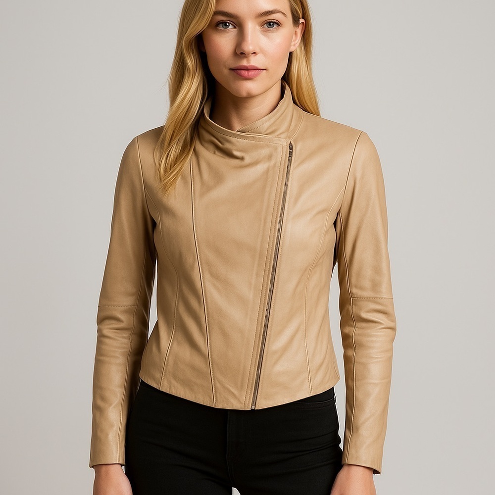 495 Vince Leather Full Zip Jacket